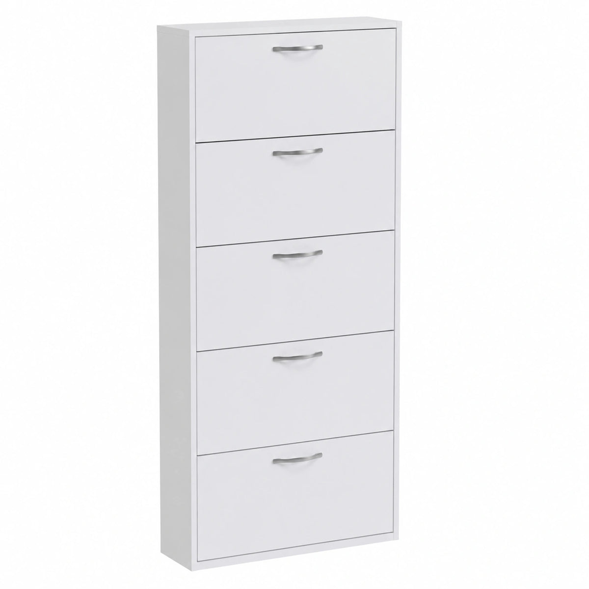 Scarpiera Salvaspazio Slim 5 Ripiani, per 15 Paia, Bianco, Made in Italy