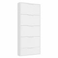 Scarpiera Salvaspazio ESPRESSO con 5 Scomparti, Bianco Laccato, 65x173,5x15 cm