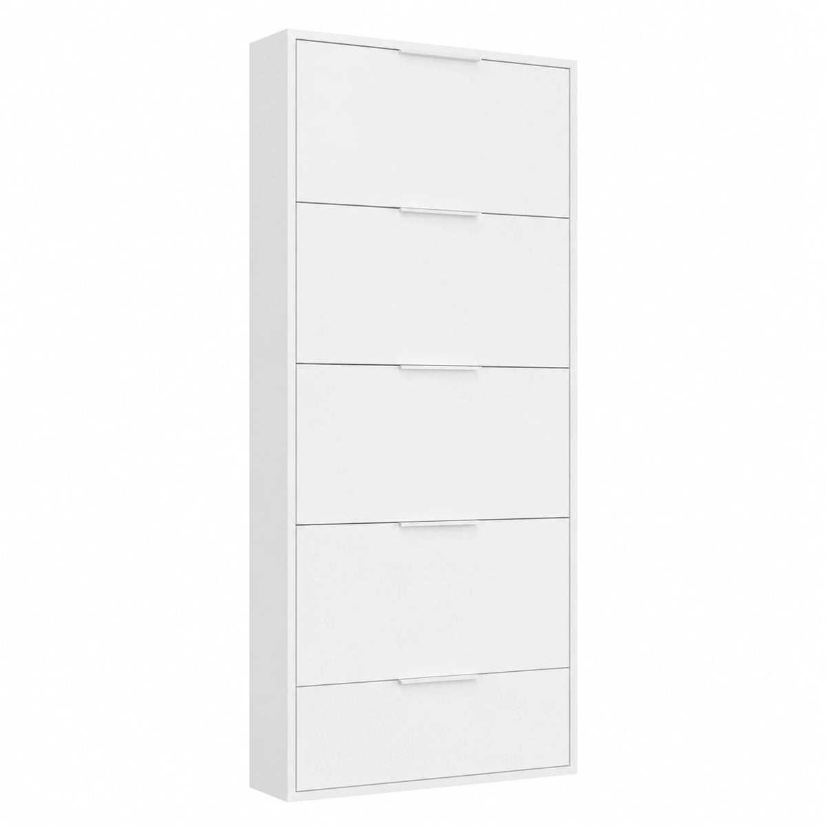 Scarpiera Salvaspazio ESPRESSO con 5 Scomparti, Bianco Laccato, 65x173,5x15 cm