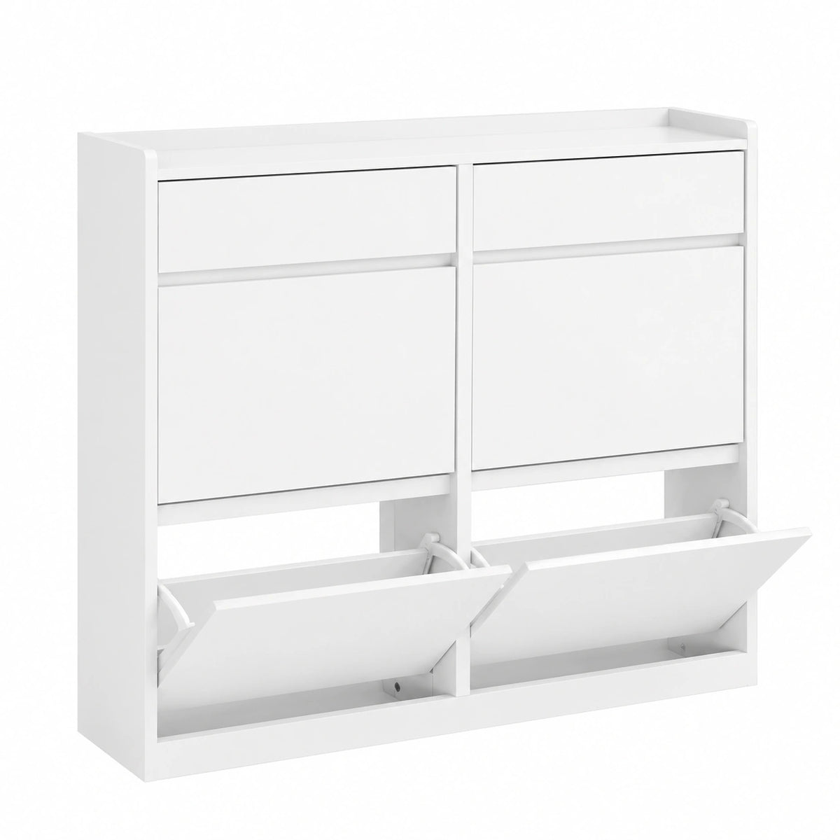 Scarpiera Salvaspazio con 4 Scomparti e 2 Cassetti, Grande Capacità per Ingresso e Corridoio, Perfetta per Appartamenti Compatti - Stile Moderno, 98x19x95cm