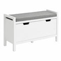Scarpiera Moderna con Panca Contenitore, Bianco, L91xP30xA50 cm