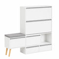 SoBuy Mobile Ingresso con Panca Imbottita e Armadio Porta Scarpe a 2 Ante