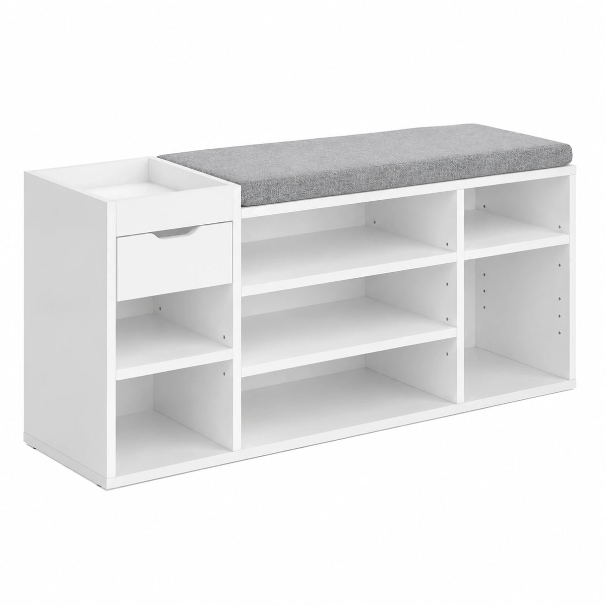 Eleon Panca Scarpiera da Ingresso, Bianco, 101.1x45 cm, Spazio per Scarpe e Seduta Comoda