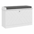 HOMCOM Panca Scarpiera con Cuscino, Mobile Ingresso Multiplo per 8 Paia di Scarpe, Bianco
