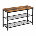 Panca Scarpiera Vicco Fyrk in Legno Vintage con Ripiani Doppio 100x51.5cm