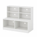 Scarpiera Homasis con Seduta a 3 Ripiani, Panca Ingresso con 6 Scomparti in Legno, Portata 200 kg, 120x50x90 cm, Colore Bianco