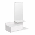 Mobile Ingresso Bianco con Mensola, Cassetto e Specchio 80x60x30 cm