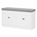 Scarpiera Salvaspazio HOMCOM con Cuscino e 2 Cassetti, Mensola Regolabile, Bianco, 104x24x55cm