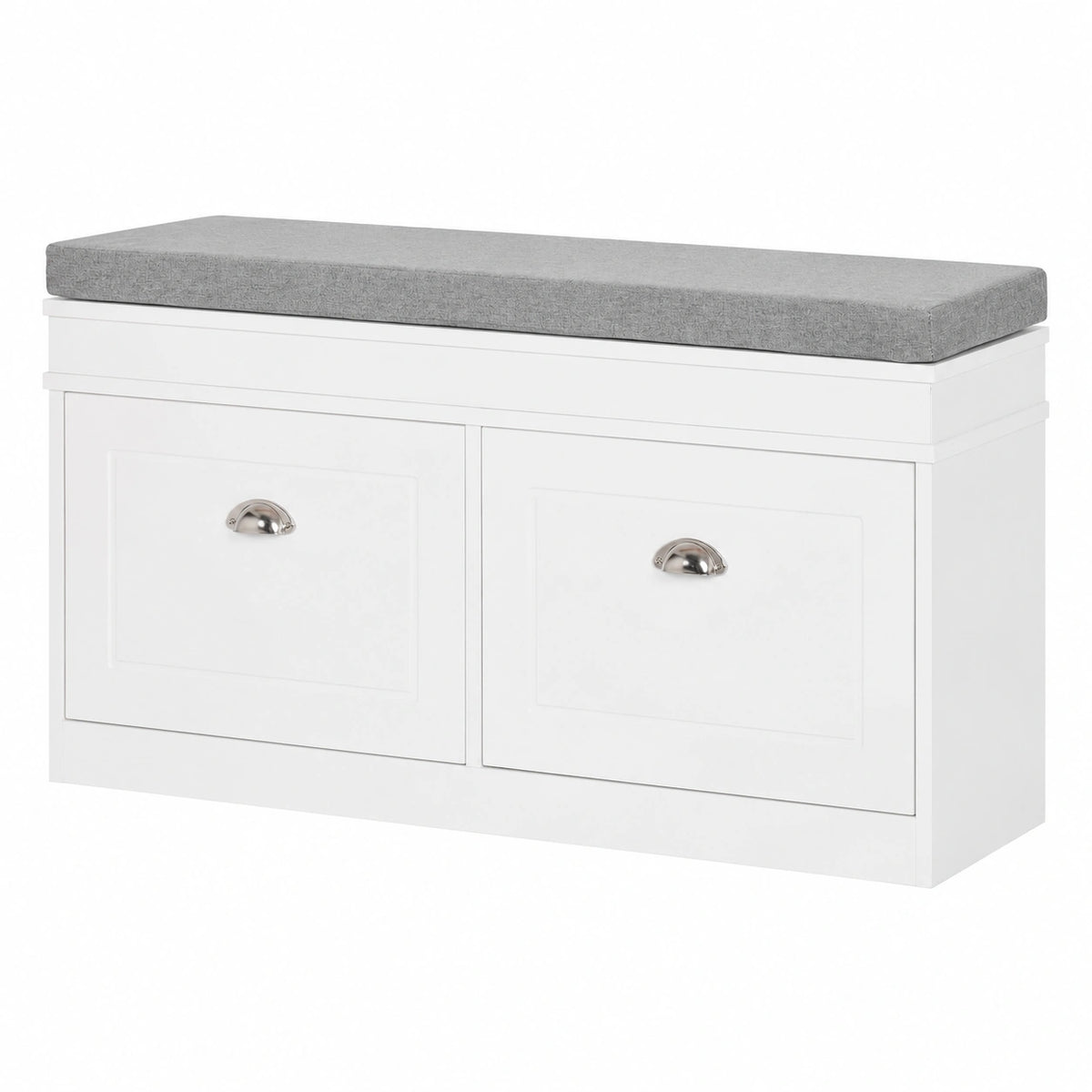 Scarpiera Salvaspazio HOMCOM con Cuscino e 2 Cassetti, Mensola Regolabile, Bianco, 104x24x55cm