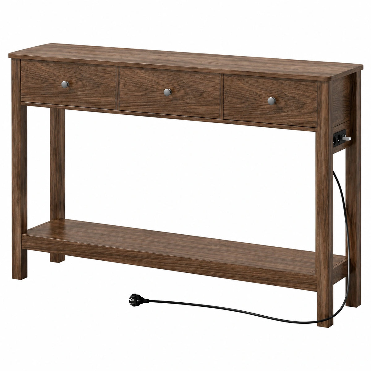 Consolle Ingresso Xbro con 3 Cassetti, Prese e USB, Mobile Salvaspazio Versatile