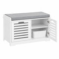 Scarpiera Panca con Seduta Comoda e Contenitore Salvaspazio, Bianca 71x35x43cm, Capacità 133kg