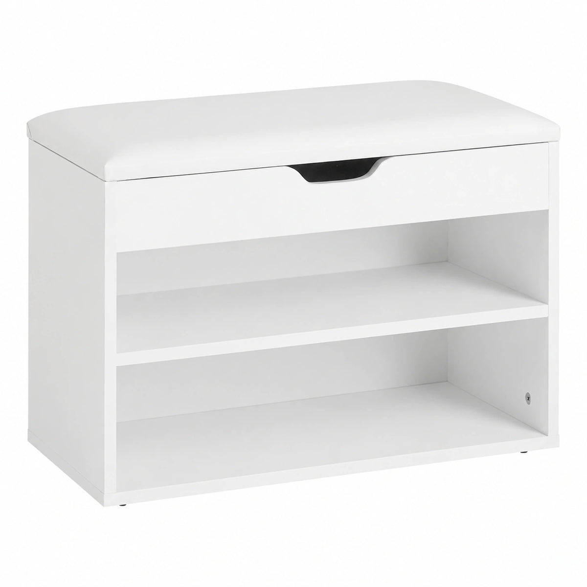 Scarpiera Slim SoBuy con Seduta Imbottita e Contenitore Bianco, 60x30x44 cm, Portata 120kg