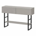 Consolle Ingresso con Cassetti e Ripiano Regolabile in Metallo Grigio Chiaro