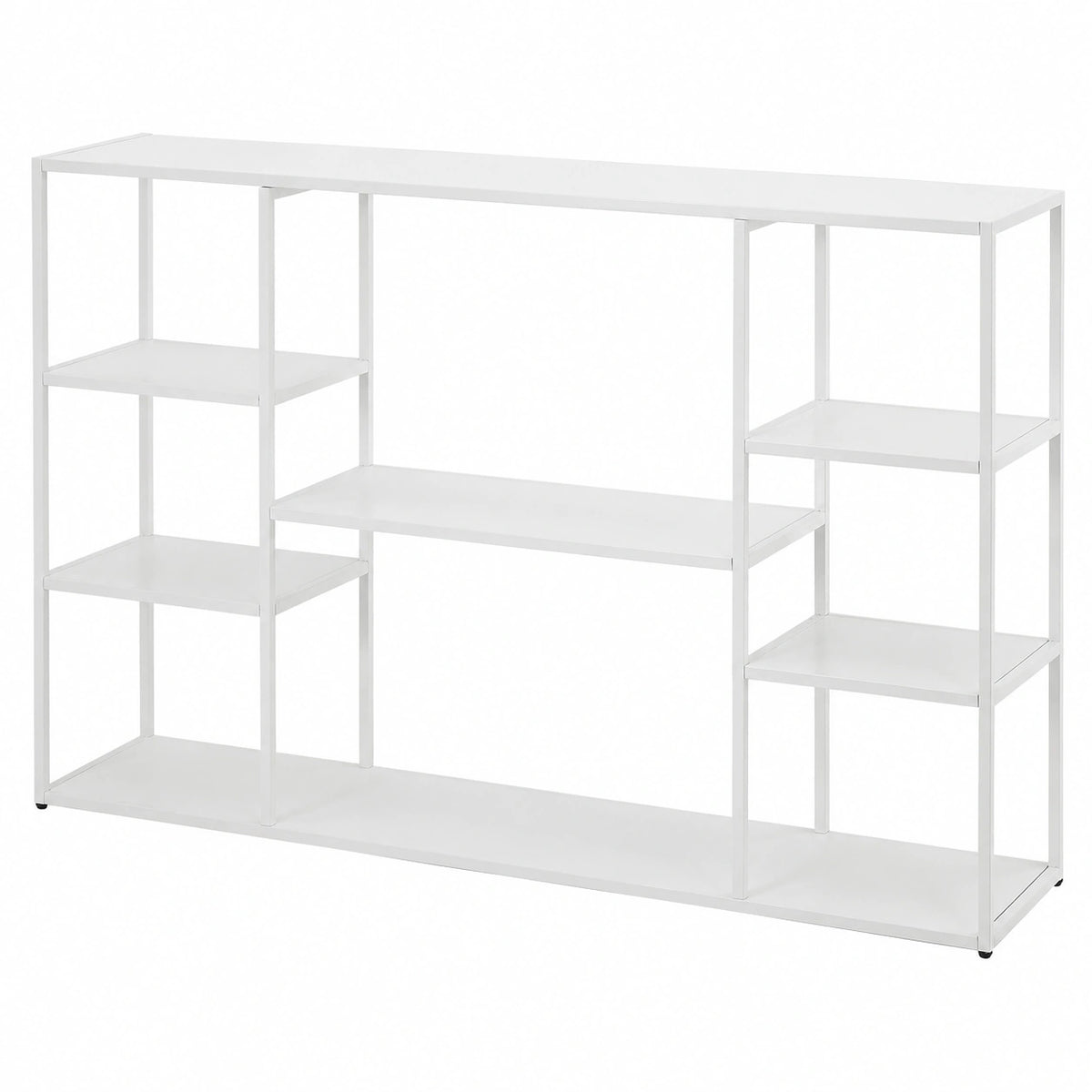Consolle Ingresso Moderna HDANI, Struttura Robusta con Piedini Regolabili, Arredo per Soggiorno e Corridoio, 140x30x80 cm, Colore Bianco